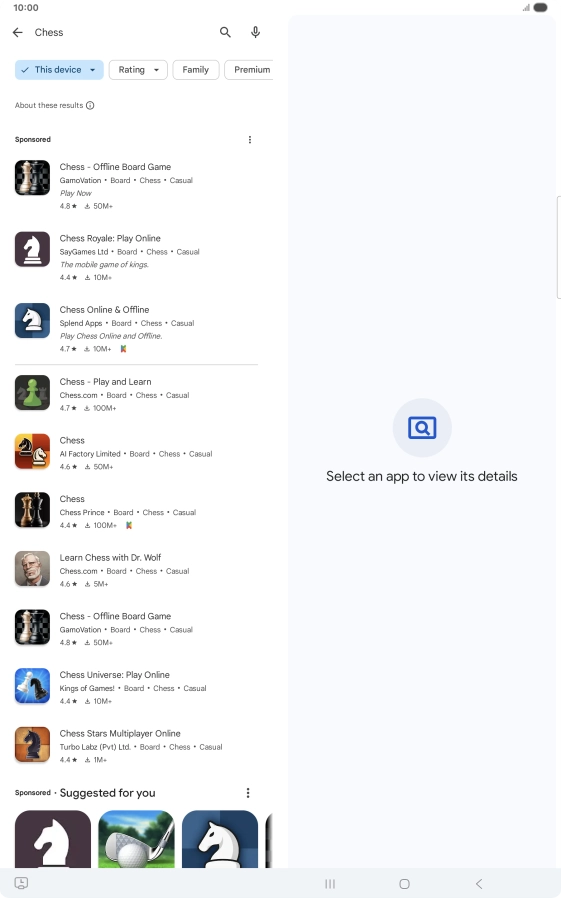 Press the required app. Press the required app.