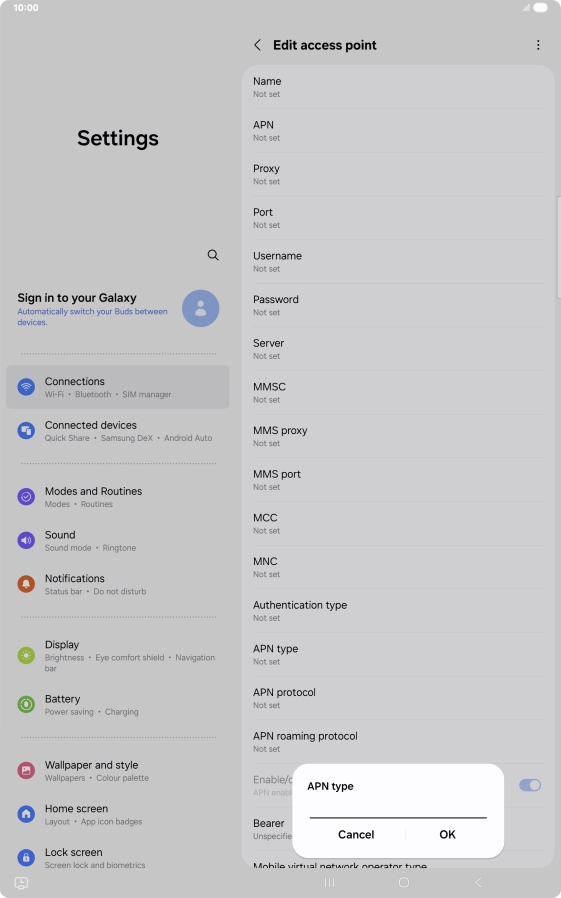 Key in default and press OK. Key in default and press OK.