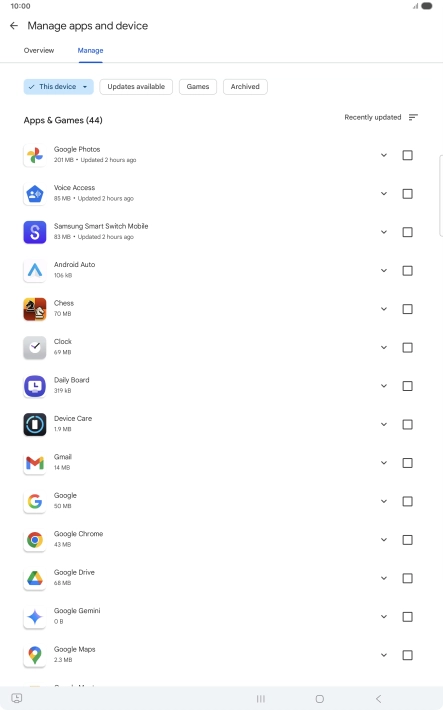 Press the required app. Press the required app.