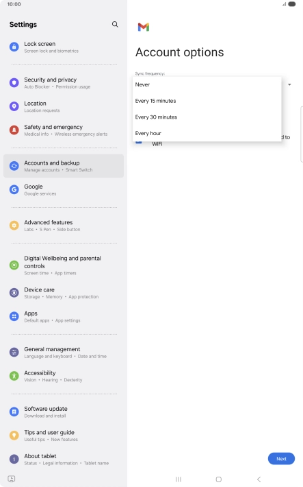 Press the required setting. Press the required setting.