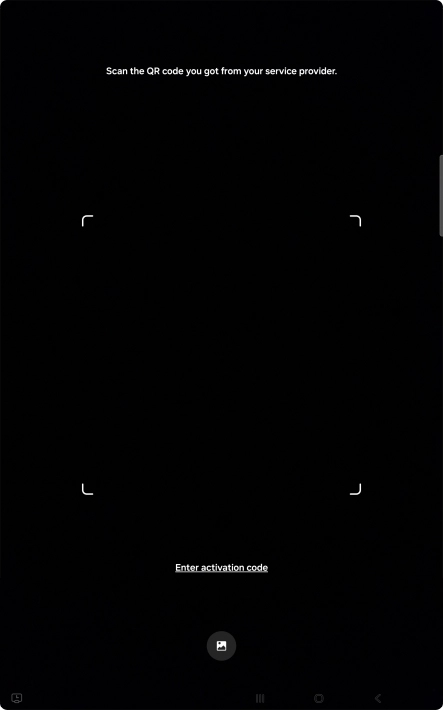 Place the QR code you've received inside the tablet camera frame to scan the code. Place the QR code you've received inside the tablet camera frame to scan the code.