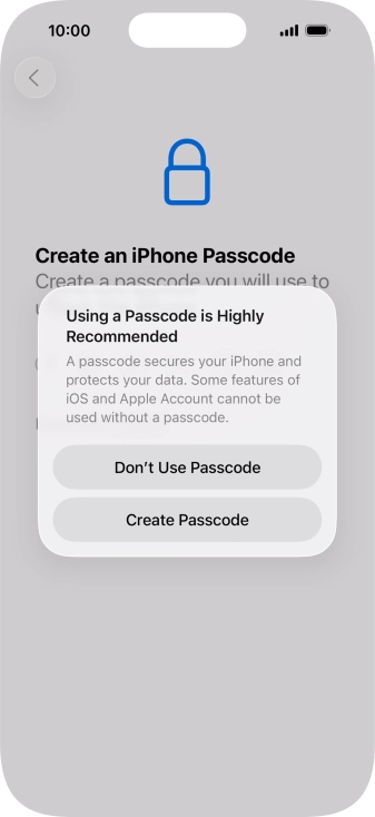 If you turn off the function, press Don't Use Passcode. If you turn off the function, press Don't Use Passcode.