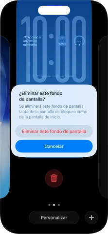 Pulsa Eliminar este fondo de pantalla. Pulsa Eliminar este fondo de pantalla.