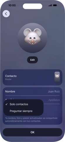 Pulsa el ajuste deseado. Pulsa el ajuste deseado.