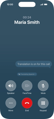 Press Translating ‹language› and follow the instructions on the screen to select language display or exit Live Translation. Press Translating ‹language› and follow the instructions on the screen to select language display or exit Live Translation.