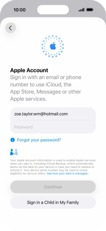 Press Password and key in the password for your Apple Account. Press Password and key in the password for your Apple Account.