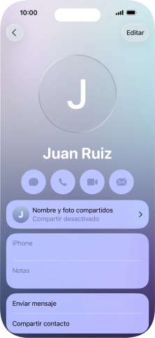 Pulsa Nombre y foto compartidos. Pulsa Nombre y foto compartidos.