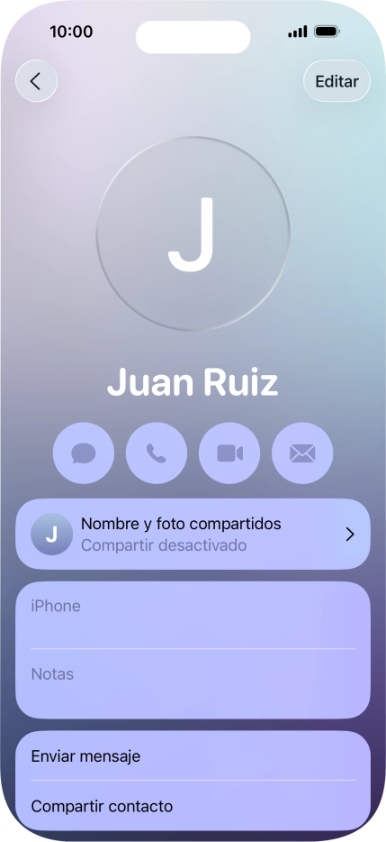 Pulsa Nombre y foto compartidos. Pulsa Nombre y foto compartidos.