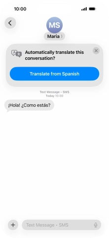Your phone automatically detects a foreign language and suggests translating the conversation. Your phone automatically detects a foreign language and suggests translating the conversation.