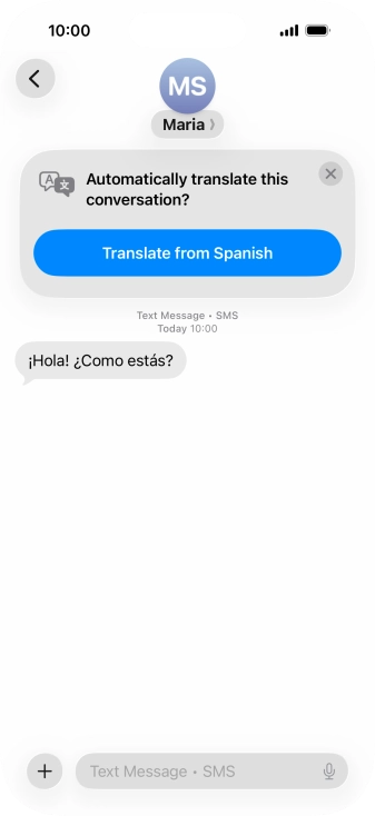Your phone automatically detects a foreign language and suggests translating the conversation. Your phone automatically detects a foreign language and suggests translating the conversation.