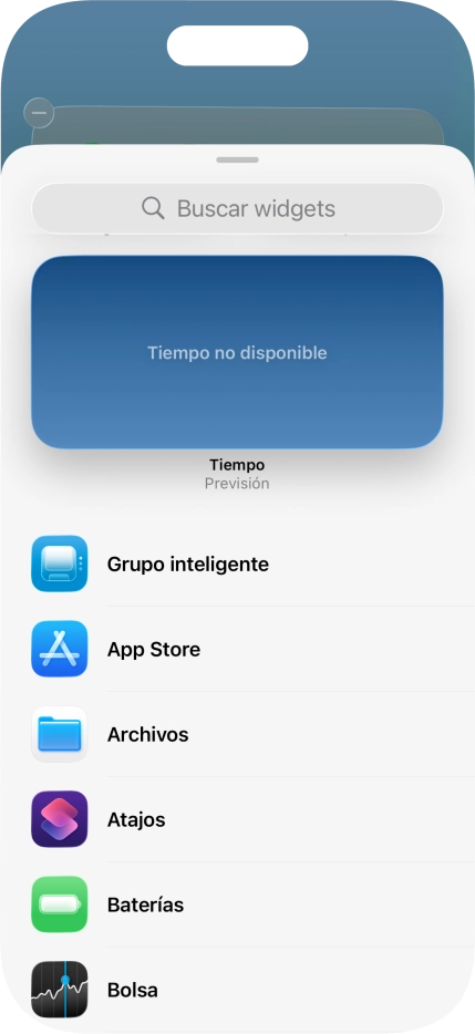 Pulsa el widget deseado. Pulsa el widget deseado.