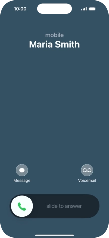 Press and drag the accept call icon right. Press and drag the accept call icon right.