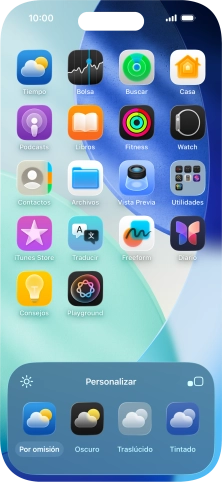 Pulsa el ajuste deseado para seleccionar el tamaño de los iconos de las apps en la pantalla de inicio. Pulsa el ajuste deseado para seleccionar el tamaño de los iconos de las apps en la pantalla de inicio.