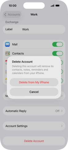 Press Delete from My iPhone. Press Delete from My iPhone.