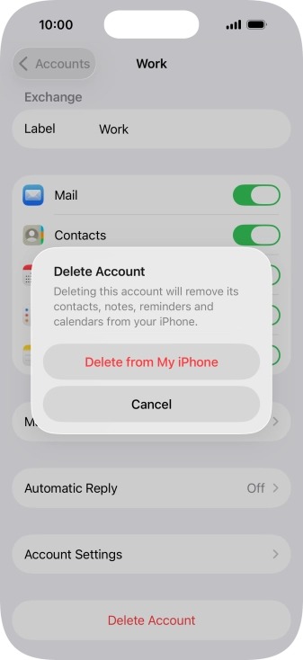 Press Delete from My iPhone. Press Delete from My iPhone.