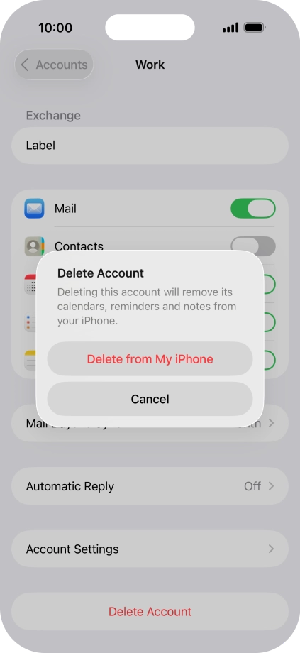 Press Delete from My iPhone. Press Delete from My iPhone.
