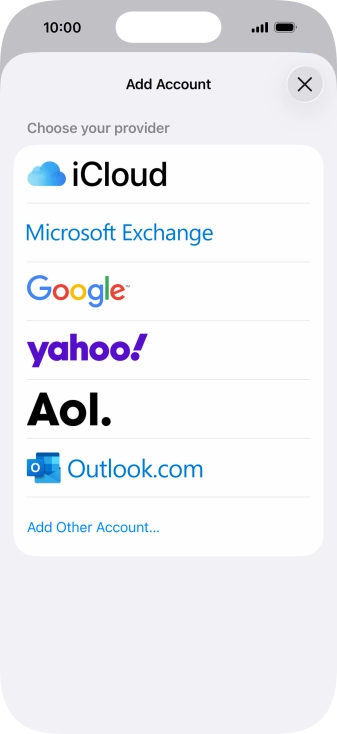 Press Microsoft Exchange. Press Microsoft Exchange.