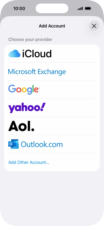 Press Microsoft Exchange. Press Microsoft Exchange.