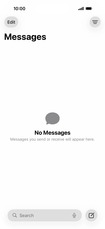 Press the new message icon. Press the new message icon.