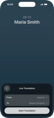 Press Start Translation to use Live Translation during your call. Press Start Translation to use Live Translation during your call.