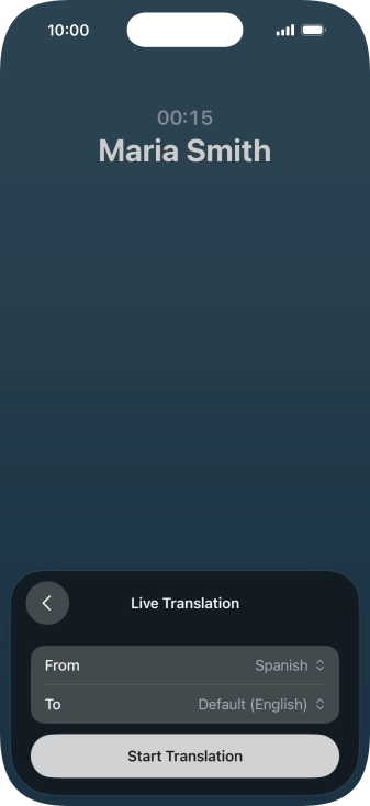 Press Start Translation to use Live Translation during your call. Press Start Translation to use Live Translation during your call.