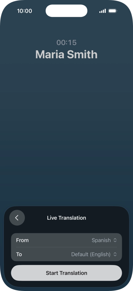 Press Start Translation to use Live Translation during your call. Press Start Translation to use Live Translation during your call.