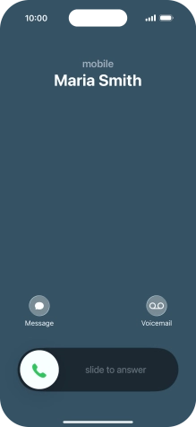 Press and drag the accept call icon right. Press and drag the accept call icon right.