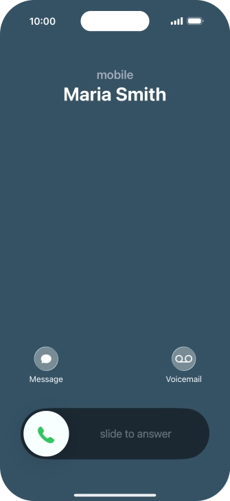 Press and drag the accept call icon right. Press and drag the accept call icon right.