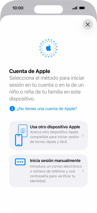 Pulsa Inicia sesión manualmente. Pulsa Inicia sesión manualmente.