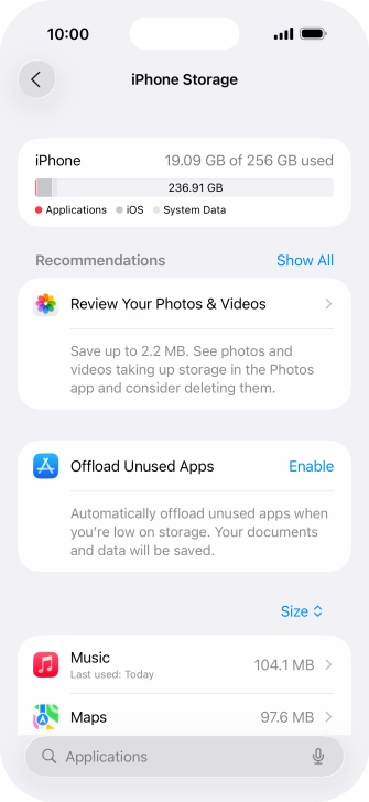 Press the required app. Press the required app.