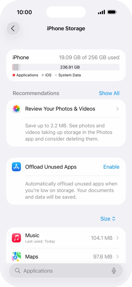 Press the required app. Press the required app.