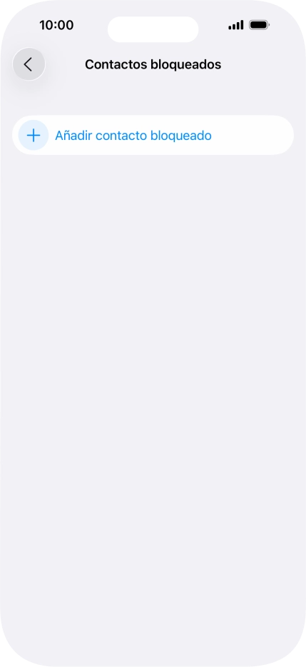 Pulsa Añadir contacto bloqueado y sigue las indicaciones de la pantalla para bloquear un contacto. Pulsa Añadir contacto bloqueado y sigue las indicaciones de la pantalla para bloquear un contacto.