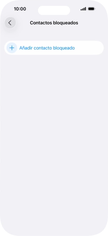 Pulsa Añadir contacto bloqueado y sigue las indicaciones de la pantalla para bloquear un contacto. Pulsa Añadir contacto bloqueado y sigue las indicaciones de la pantalla para bloquear un contacto.