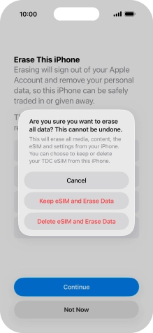 Press the required setting. Press the required setting.