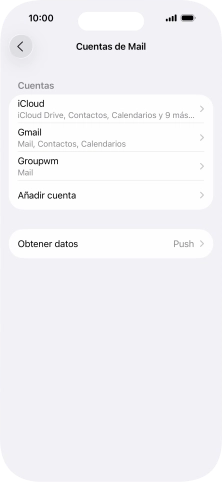 Pulsa el nombre de la cuenta de correo electrónico que acabas de crear. Pulsa el nombre de la cuenta de correo electrónico que acabas de crear.