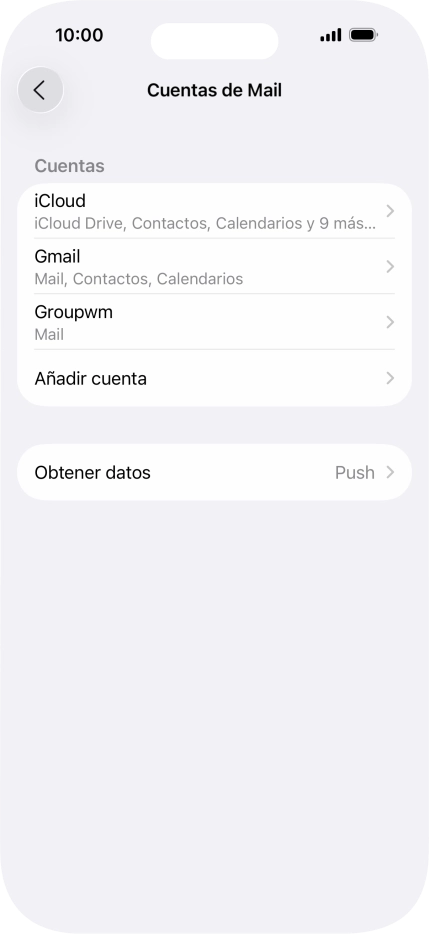 Pulsa el nombre de la cuenta de correo electrónico que acabas de crear. Pulsa el nombre de la cuenta de correo electrónico que acabas de crear.