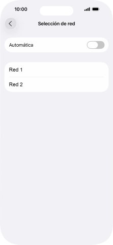 Si desactivas la función, pulsa la red deseada. Si desactivas la función, pulsa la red deseada.