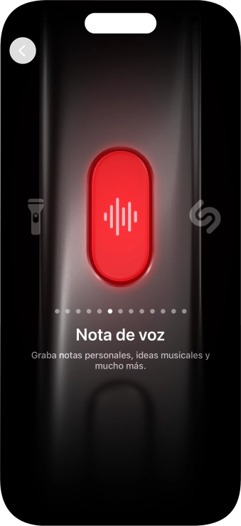 Desliza el dedo hacia la derecha o hacia la izquierda por la pantalla para seleccionar la función deseada. Desliza el dedo hacia la derecha o hacia la izquierda por la pantalla para seleccionar la función deseada.