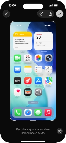 Sigue las indicaciones de la pantalla para editar y guardar tu pantallazo. Sigue las indicaciones de la pantalla para editar y guardar tu pantallazo.
