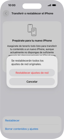 Pulsa Restablecer ajustes de red. Pulsa Restablecer ajustes de red.