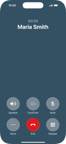 Press the end call icon to end the call and return to the home screen. Press the end call icon to end the call and return to the home screen.