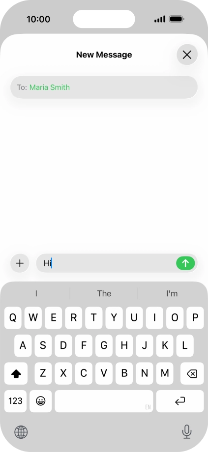 Press the send icon. Press the send icon.