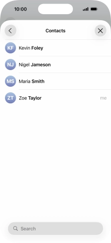 Press the required contact. Press the required contact.