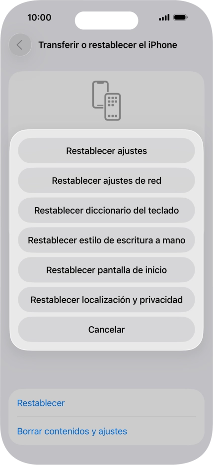 Pulsa Restablecer ajustes de red. Pulsa Restablecer ajustes de red.