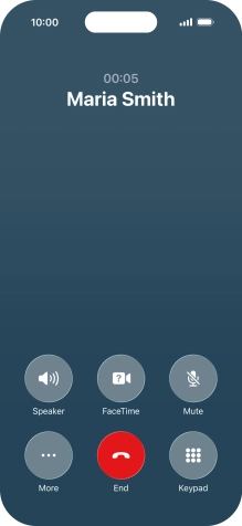 Press the end call icon to end the call and return to the home screen. Press the end call icon to end the call and return to the home screen.