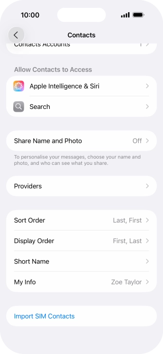 Press Import SIM Contacts. Press Import SIM Contacts.