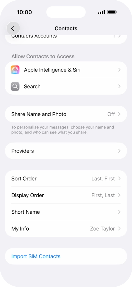 Press Import SIM Contacts. Press Import SIM Contacts.