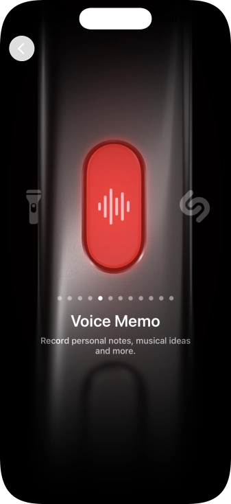Slide your finger right or left on the screen to select the required function. Slide your finger right or left on the screen to select the required function.