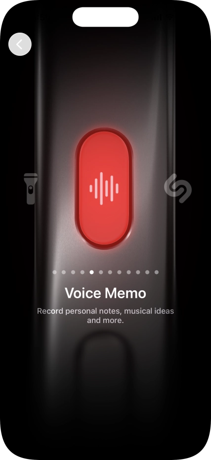 Slide your finger right or left on the screen to select the required function. Slide your finger right or left on the screen to select the required function.