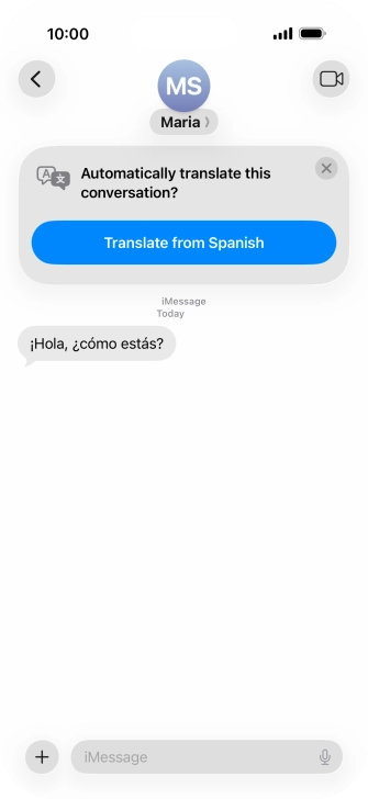 Your phone automatically detects a foreign language and suggests translating the conversation. Your phone automatically detects a foreign language and suggests translating the conversation.